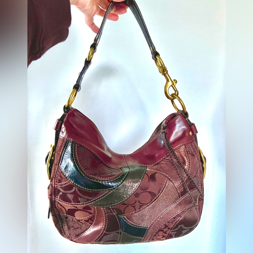SOLD - Coach Zoe Hobo Patchwork Shoulder Bag